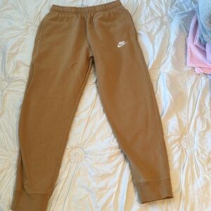 Nike sweats. Tapered leg. Cuff bottom camel brown color